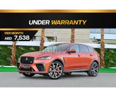 7,538 P.M | F-Pace SVR | 0% Downpayment | Pristine Condition!